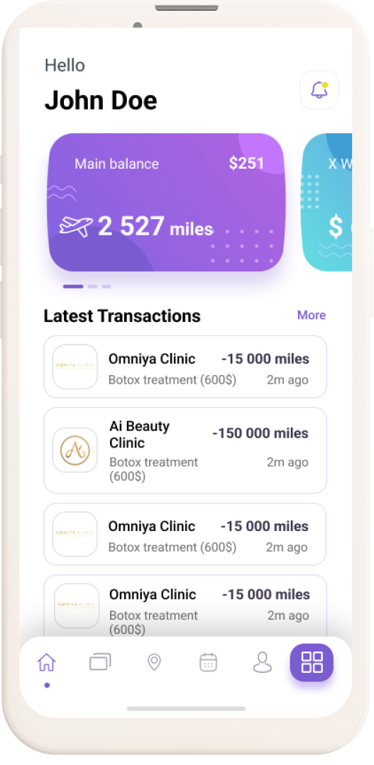 Wallet, Miles & Transactions